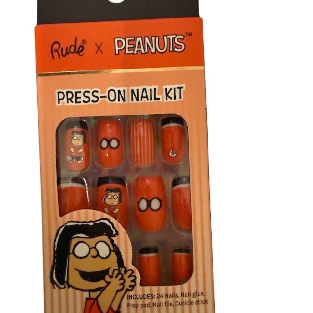 Rude Cosmetics x Peanuts Marcie Press-On Nail Kit 24 Nails Glue